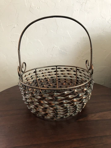 Metal Basket Farmhouse Basket Copper Distressed Black Basket Cover
