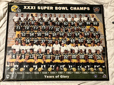 1997 Super Bowl XXXI Green Bay Packers Years Of Glory Poster Picture 16X20 Rare Cover