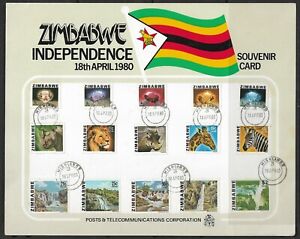 Zimbabwe 1980 Independence Souvenir Card Tied with Highlands CDS 18/4/80