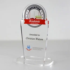 ACRYLIC COLOUR TROPHY AWARD CUSTOM DESIGNED FOR ACADEMIC, SCHOOL, STUDENT - Picture 1 of 3
