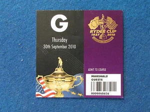 Ryder Cup 2010 - Celtic Manor - Marshal's Guest Ticket - 30/9/10 - Picture 1 of 2