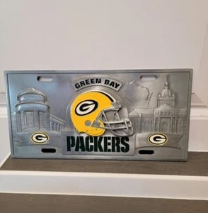 Green Bay Packers Solid Metal 3-D Collector's License Plate NFL Football - Picture 1 of 3