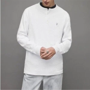 Henley tejido térmico musa manga larga blanco liso All Saints para hombre talla XL - Imagen 1 de 9