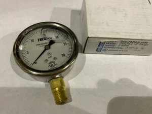 TRERICE PRESSURE GAUGE  # B82LFB  2-1/2"  0-30PSI   GLYCERINE FILLED  1/4NPT - Picture 1 of 6