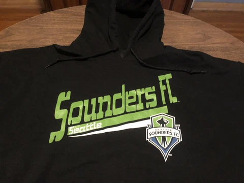 Seattle Sounders FC MLS Soccer 2XL XXL Black Hoodie Sweatshirt Cover