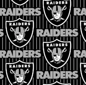 Las Vegas Raiders Stripe NFL AFC West Fleece Fabric - Picture 1 of 2