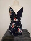 Navy Floral One Peice Size Med Ref 38