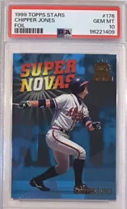 CHIPPER JONES 1999 TOPPS STARS SUPERNOVAS FOIL /299 BRAVES PSA 10 GEM💎POP 1💥 - Picture 1 of 5