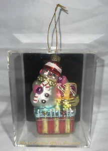 Vintage Hand Crafted Glass Snowman Ornament 4” Distributed By Target Corp. - Picture 1 of 9