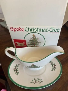 Vintage Spode Christmas Tree Sauceboat and Stand~NEW - Picture 1 of 2