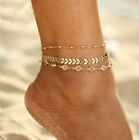 Boho Silver Gold Anklets Chain Women Bead Bracelet Foot Chain Beach Jewelry Gift