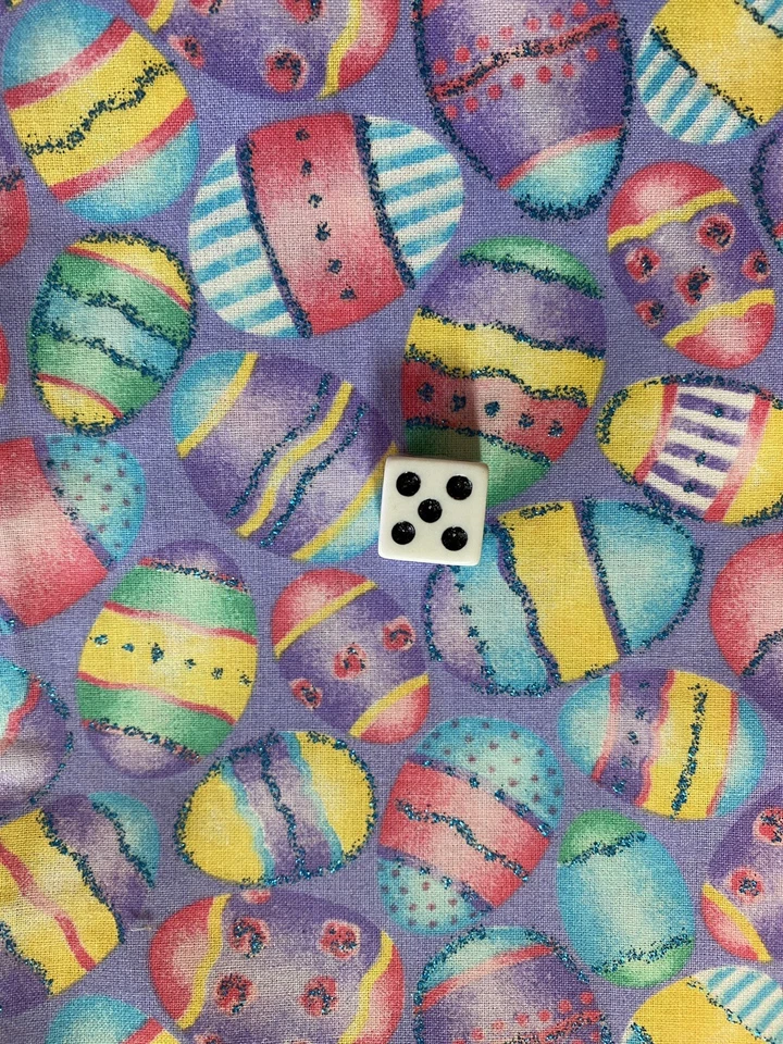 BRIGHT COLOR EASTER EGGS W/ GLITTER LAVENDER Fabric 31"x44" - Image 1 of 1
