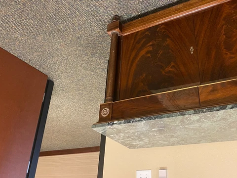 8 ft Marble top wood buffet table Cover