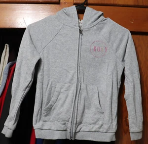 Roxy Girl Hoodie Full Zip Girls Medium Gray YM Size 10 - Picture 1 of 8