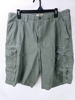 Shorts Woolrich Cargo Masculino 36 x10 Exército Verde Oliva 100% Algodão Caminhada Casual - Imagem 1 de 4