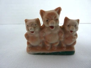 Vintage Collectable Porcelain Three 3 Little Pigs Figurine ~ Japan - Picture 1 of 4