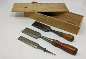 3 Vintage Keen Kutter Fase Kante Meißel 1", 1 3/4", 2" plus Box - Bild 1 von 12