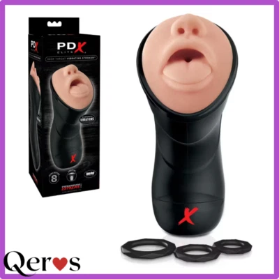 Masturbatore con bocca e lingua PDX ELITE Deep Throat Vibrating Stroke sexy shop - Immagine 1 di 4
