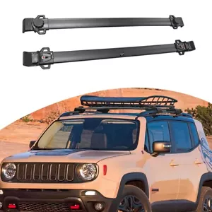 2pcs Black Crossbar Roof Rack Cross Bar for Jeep Renegade 2015-2023 - Picture 1 of 9