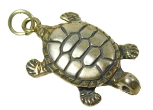 Vintage Sterling Silver Turtle Charm Pendant - Picture 1 of 4