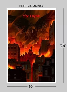 The Crow: Devils Night 24x16in Art Print By Kevin Tong #23 Of 300 W Funko Soda - Picture 1 of 11