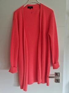 ZWILLINGSHERZ hochwertiger längerer Cardigan 100 % Kaschmir neorange Gr. XL NEU - Bild 1 von 6