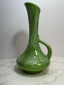 VTG. Royal Haeger 12” Green Drip Glaze Pitcher Vase MCM Ceramic Art - Picture 1 of 15
