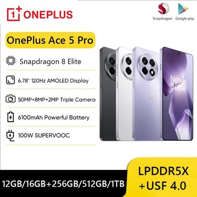 OnePlus Ace 5 Pro 5G Snapdragon 8 Elite 6.78 inch 120Hz 50MP Camera 100W 6100mAh - Image 1 of 4