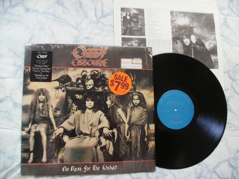 orig 1988 ! OZZY OSBOURNE - NO REST FOR THE WICKED LP in SHRINK ! + HYPE STICKER - Image 1 of 4