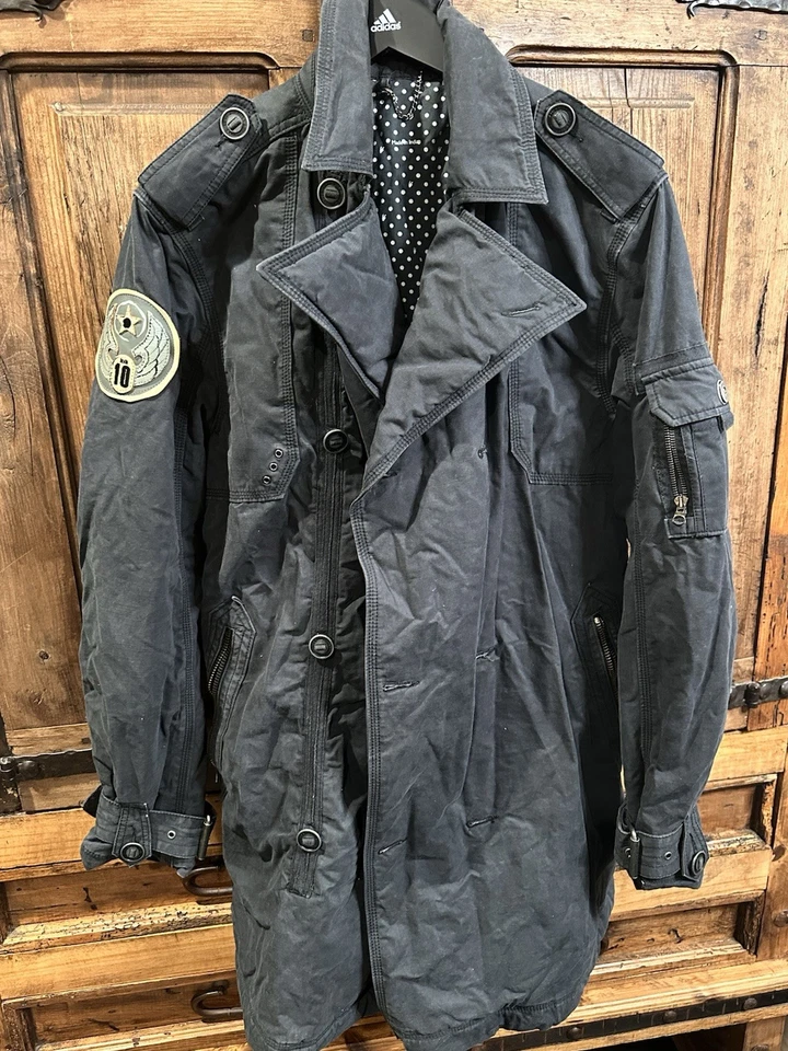 Chaqueta Abrigo Levi’s Negra Hombre XL, Estilo Utilitario Militar con 10 Parches Peso Pesado Foto 1 de 4