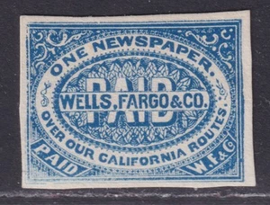 Wells Fargo Newspaper, Type IV, Forgery B. VF and Sound. Lyons CV $35.00. - Picture 1 of 2
