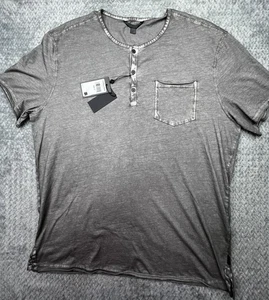John Varvatos Rex Henley Hemd Herren Large grau brandneu - Bild 1 von 10