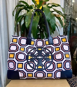 AUTHENTIC TORY BURCH OCTOGAN NYLON ELLA TOTE/HANDBAG - Picture 1 of 13