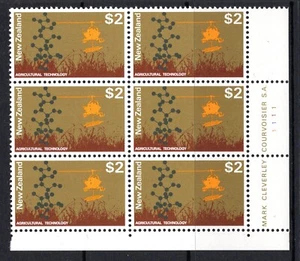 New Zealand 1970 Pictorials - $2 Agricultural Technology Plate 1111 Block MNH - Picture 1 of 1