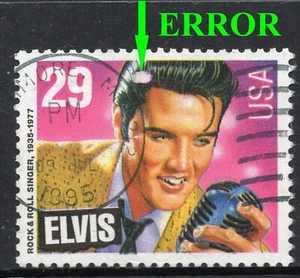 086 - United States 1995 - ELVIS PRESLEY - ERROR - Used Stamps - Picture 1 of 2