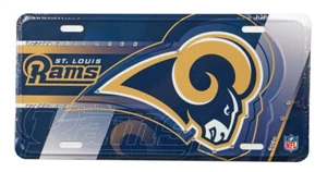 St. Louis Throwback Rams Home License Plate Accented with Crystals - Picture 1 of 2
