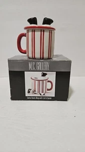 Vintage Santa Mug With Lid And Boot Spoon OPEN BOX - Picture 1 of 2