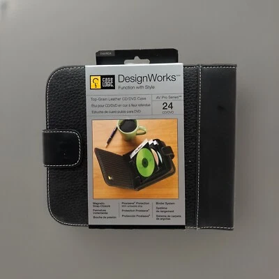 Vtg NOS Case Logic Leather Cd Case Wallet 24 Slots AV Pro Series 1999 Y2K - Image 1 of 4
