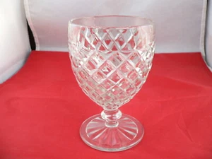 WATERFORD "WAFFLE" CRYSTAL-----WATER GOBLET-----HOCKING GLASS CO....with chip - Picture 1 of 4