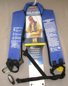 Stearns 1271 Adult Inflatable Life Jacket Vest Type V PFD Blue Chest 30-52" NEW - Picture 1 of 8
