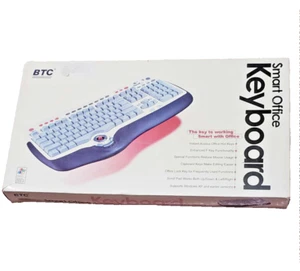 BTC KB 8190 Smart Office Keyboard,original box w/ CD, PS/2 cable & pointer stick - Picture 1 of 5