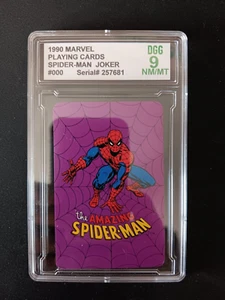 1990 Marvel Playing Card Spider-Man Joker # 000 DGG GRADED 9 NM/MT - Foto 1 di 3