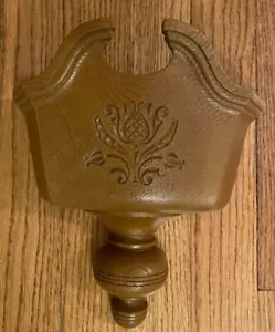 Vintage Country Farmhouse Brown Faux Wood Folk Art Accent Wall Pocket Planter - Picture 1 of 12