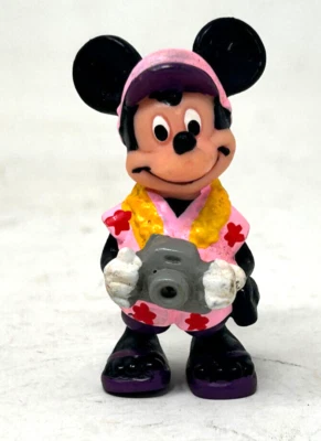 Boneco de PVC vintage Mickey Mouse turista Disney World Land câmera de aplausos - Imagem 1 de 4