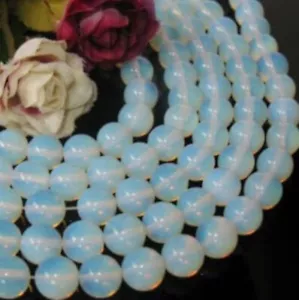 Natural 4mm Sri Lanka White Opal Moonstone Round Gemstone Loose Beads 15 inches - Picture 1 of 3