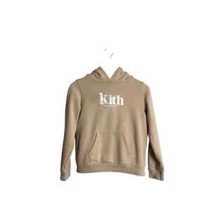 Kith Boys Pullover Pocket Front Logo Hoodie Sweatshirt Tan Cotton Size 10-11 - Picture 1 of 8