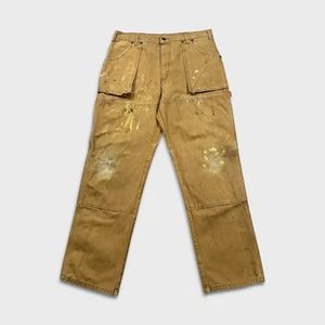 Dickies Pants Mens 38x30 Tan Double Knee Distress Carpenter Fade Canvas Workwear - Picture 1 of 12