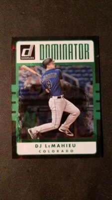 DJ LeMahieu 2017 Donruss Dominator Black 03/25 Rockies #D-5 NY Yankees - Image 1 of 2