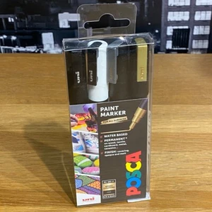 Uni Posca Paint Markers Pens Art Fine Tip Mono Colours PC-3M (Set of 4) - Picture 1 of 13