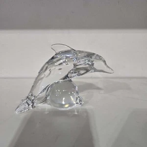 GALWAY IRISH CRYSTAL JUMPING DOLPHIN - Picture 1 of 4